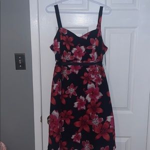 Majora Red/Black Floral Dress